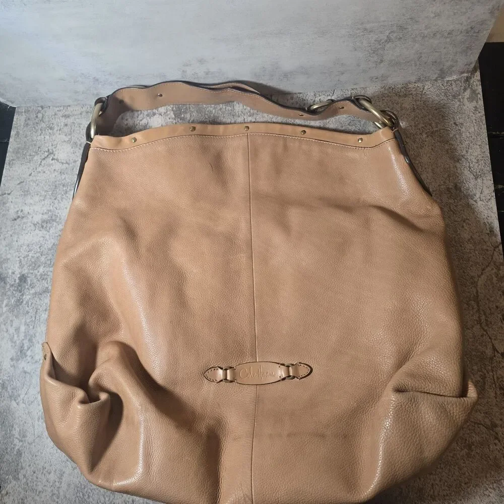 COLE HANN BROWN LEATHER HOBO BAG HANDBAG ◇ 17